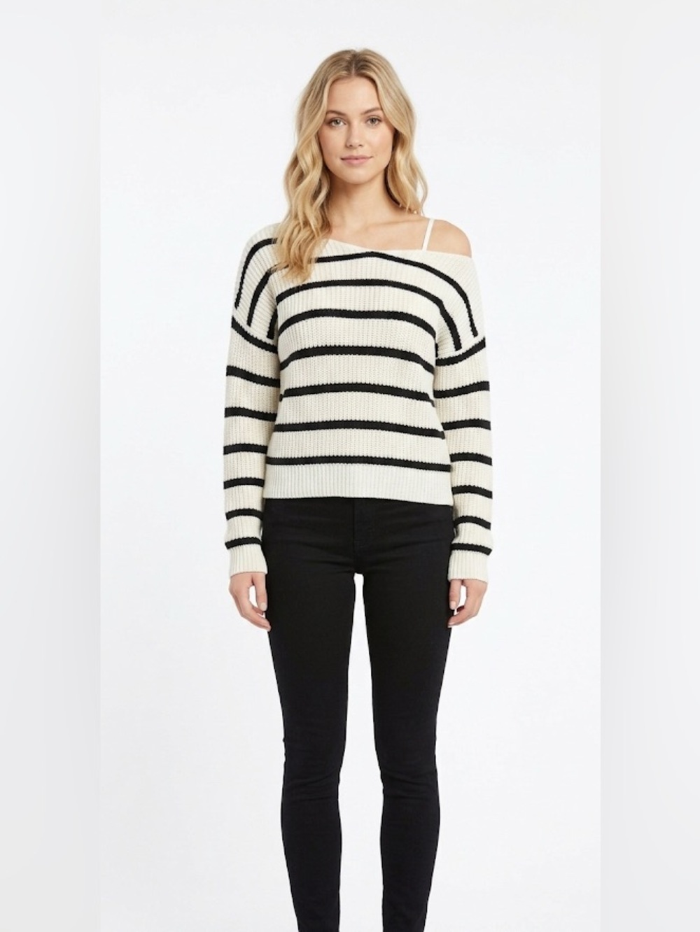 Love Tree small creme & black striped back sweater